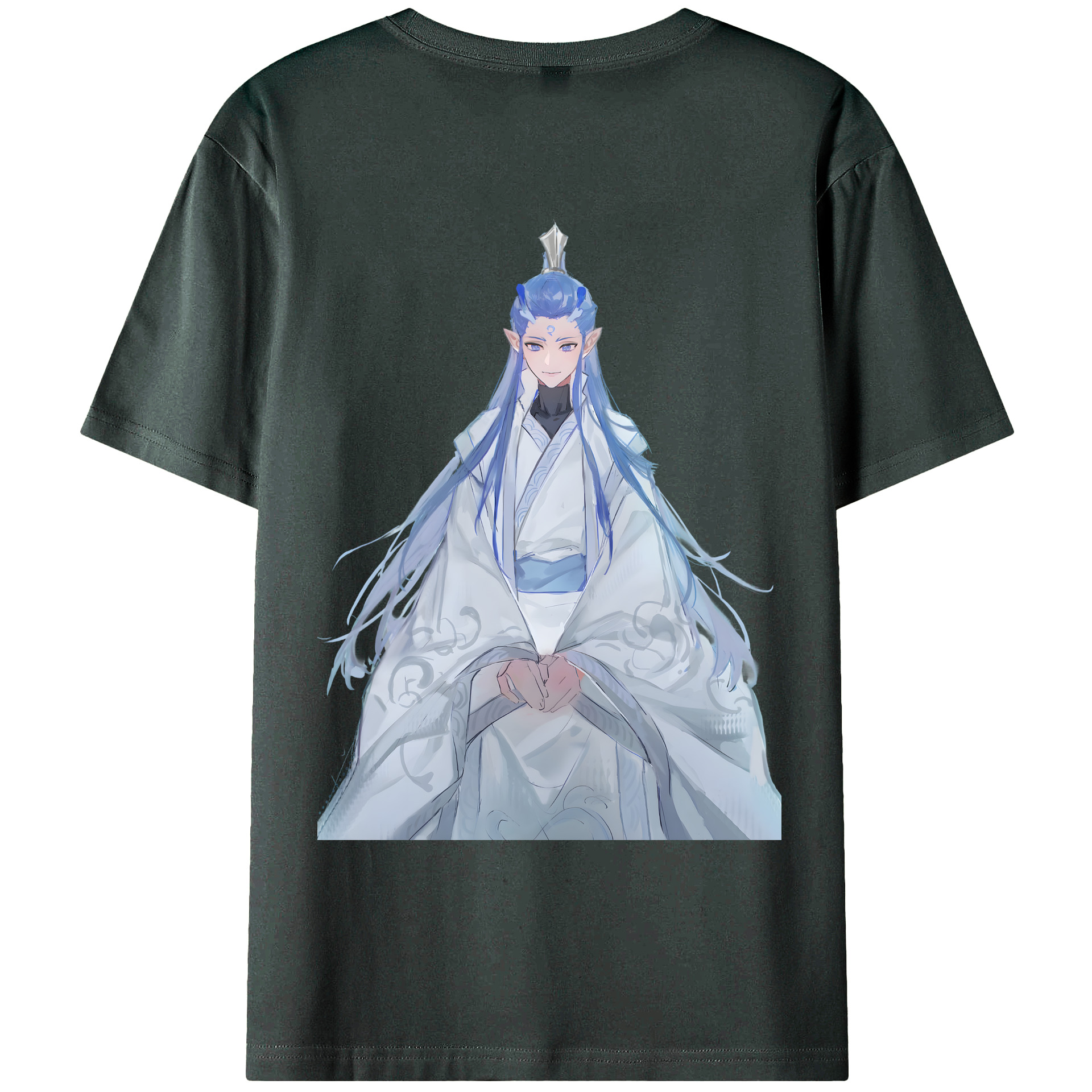 （画像用） Ne Zha 2 ナタ 魔童の大暴れ 綿100％ メンズ半袖Tシャツ（バックプリント） 通気性